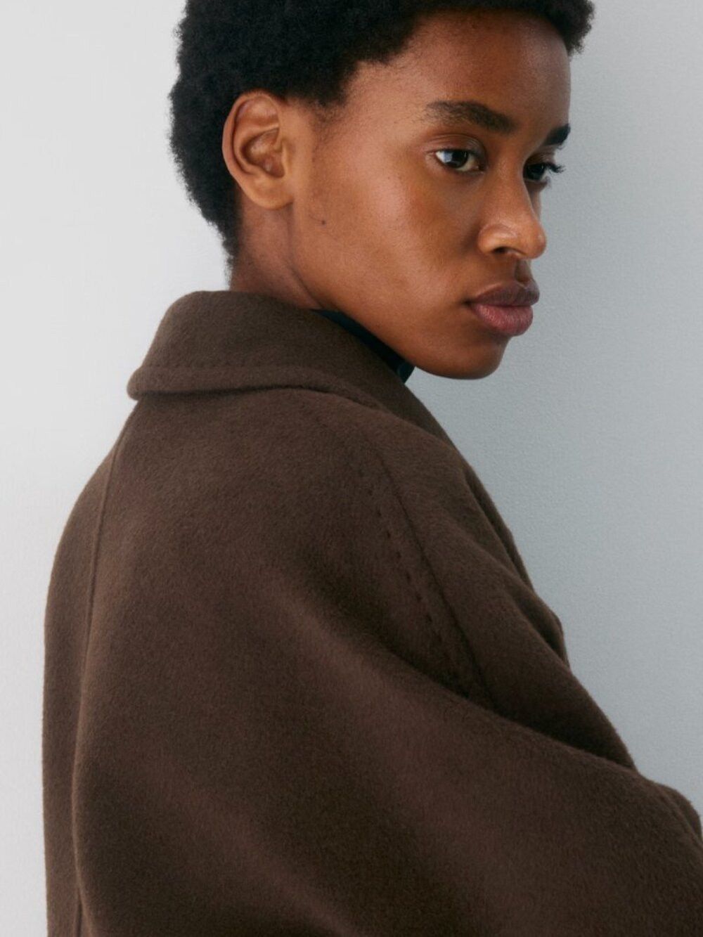 Aritzia Babaton The Slouch Coat Italian Camel Wool Brown Size L Retail $375.00 - Picture 13 of 16
